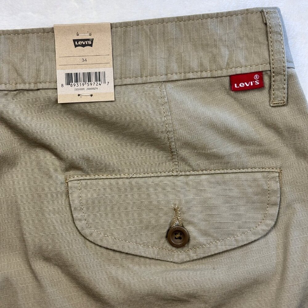 Levi's Carrier Mens Cargo Shorts Sz 34 Loose Fit Khaki NWT Outdoors casual - Picture 8 of 11